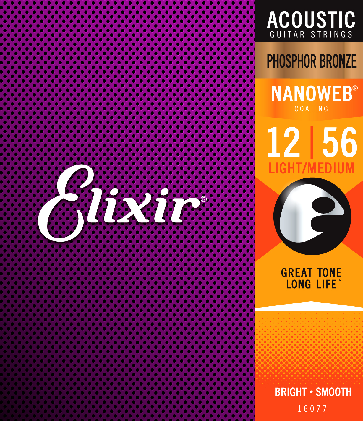Set strun za akustično kitaro Light Medium Nanoweb Elixir (.012 - .056)
