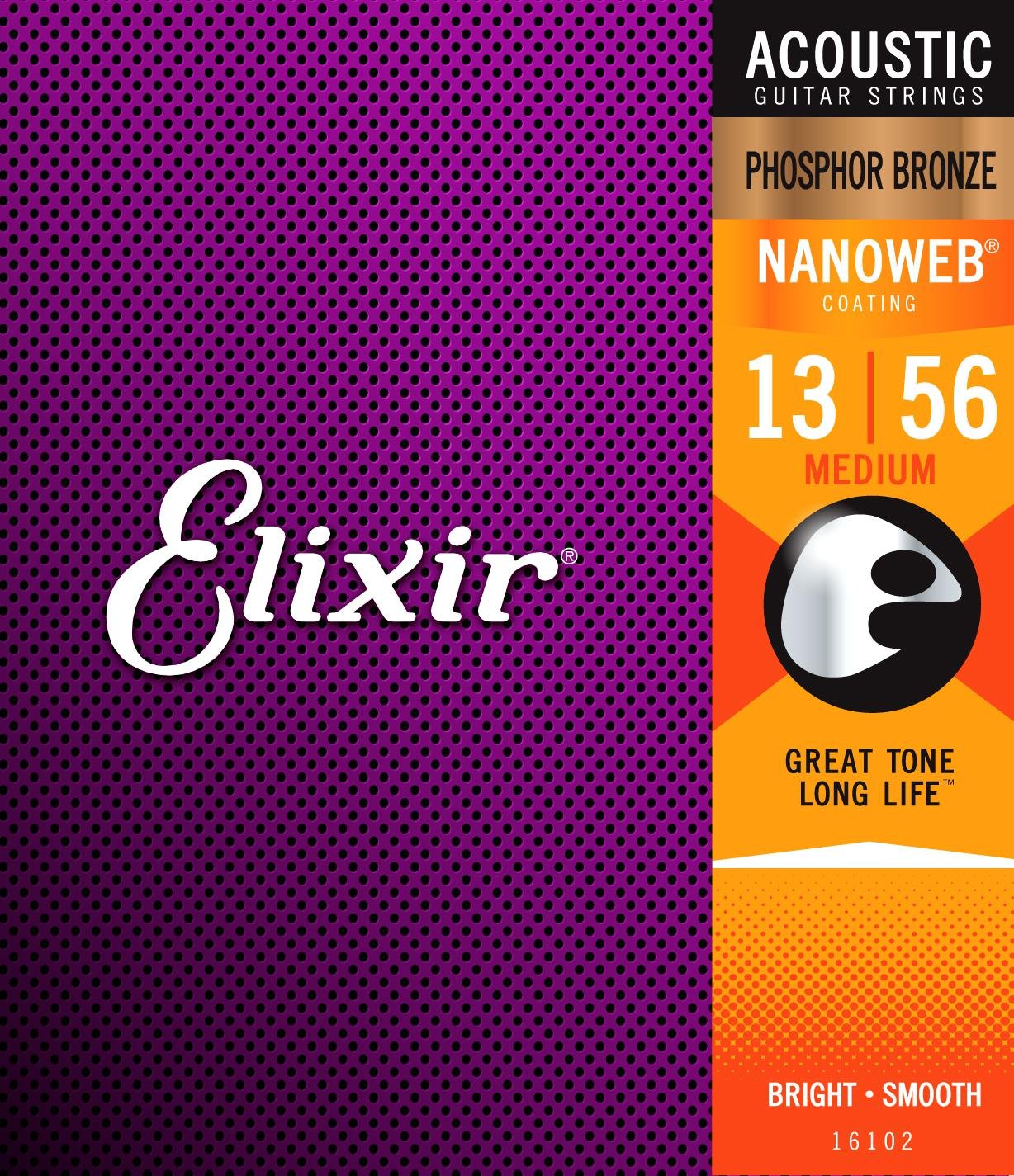Set strun za akustično kitaro Nanoweb Medium Phosphor Elixir (.013 - .056)