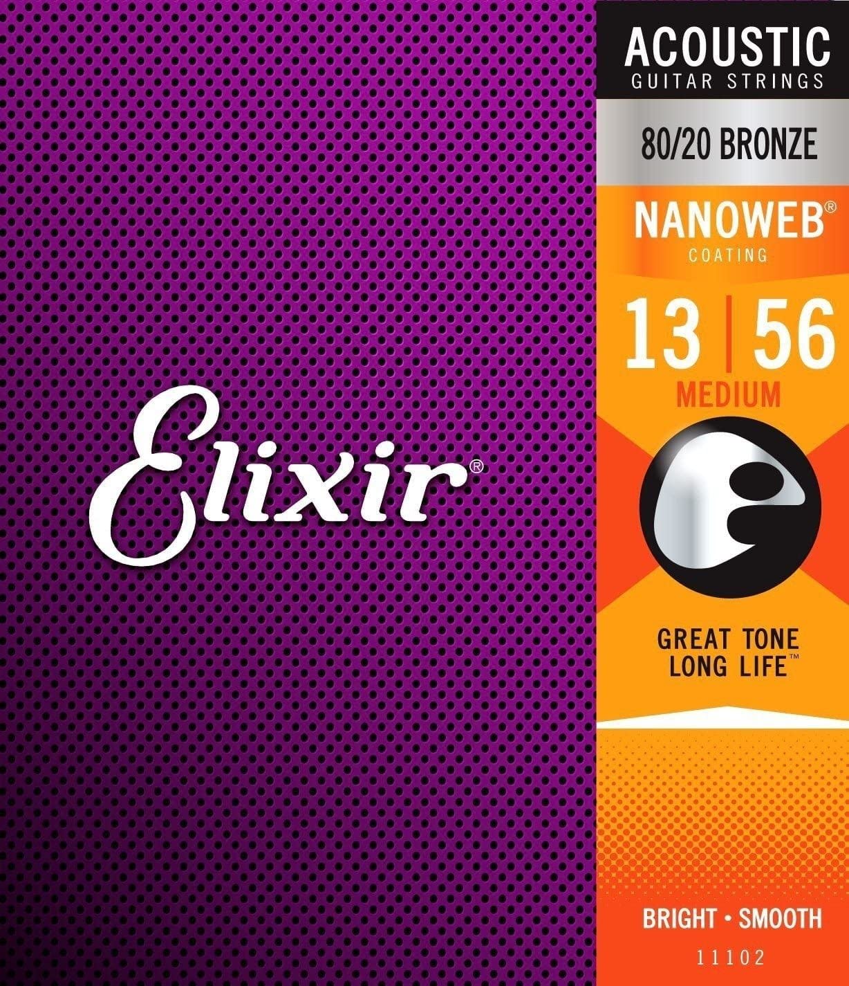 Set strun za akustično kitaro Nanoweb Medium Elixir (.013 - .056)