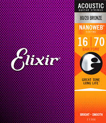 Set strun za akustično kitaro Nanoweb Baritone Elixir (.016 - .070)