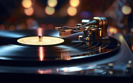 Vinilna plošča na gramofonu