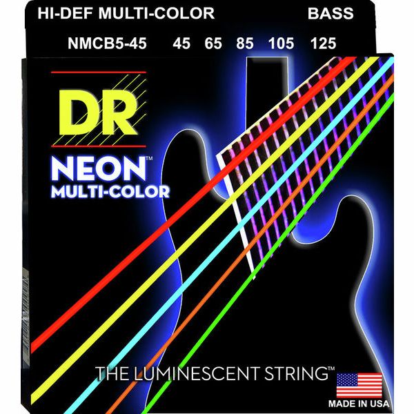 Set strun za 5-strunsko električno bas kitaro Neon Multi NMCB5-45 DR Strings