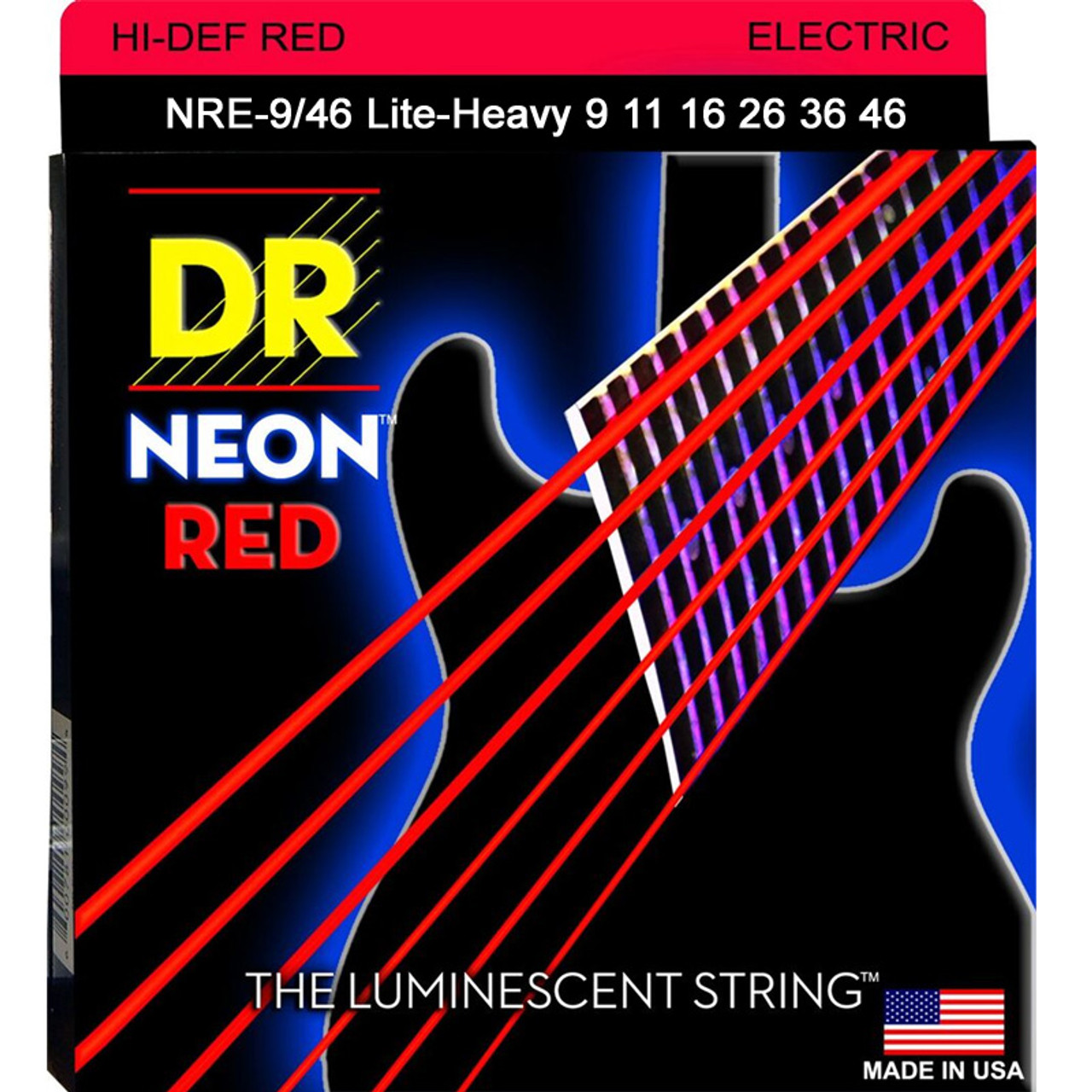 Set strun za električno kitaro Neon Red NRE-9 DR Strings