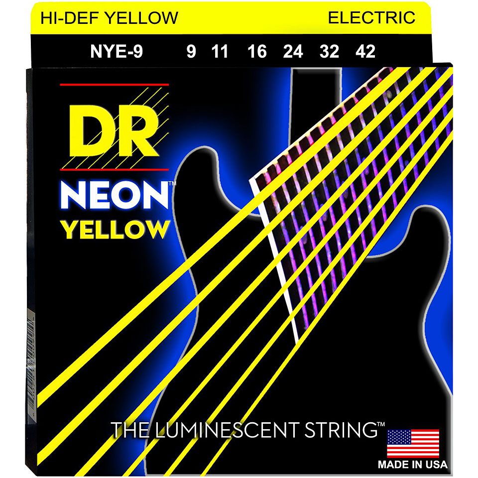 Set strun za električno kitaro Neon Yellow NYE-9 DR Strings