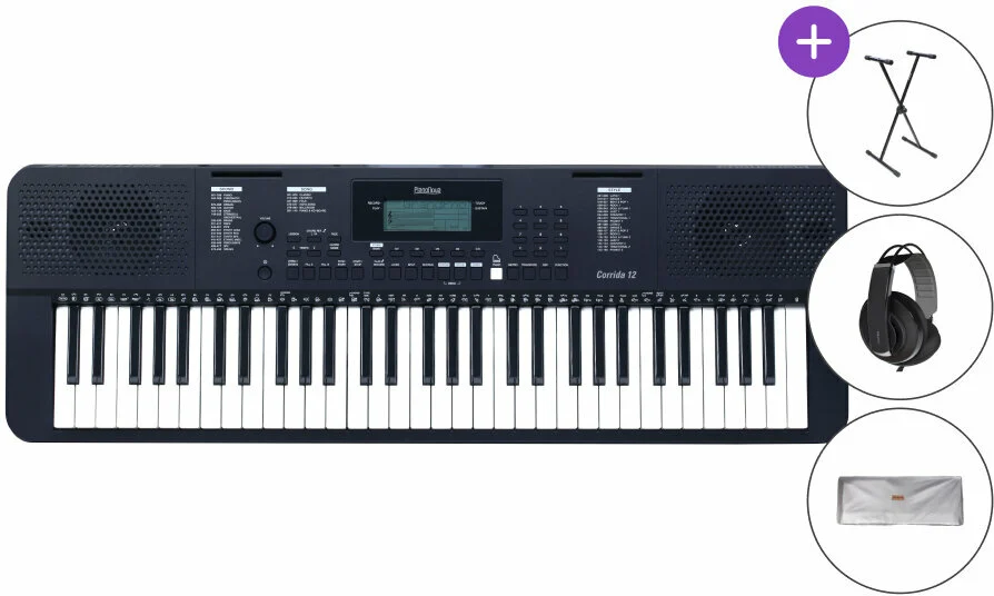 Klaviaturski set: električna klaviatura Corrida 12 s stojalom, slušalkami in pokrivalo Pianonova