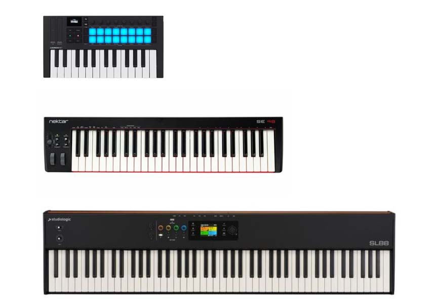 MIDI klaviature različnih velikosti
